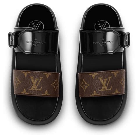 louis vuitton monogram sunbath flat mule sandals|Louis Vuitton flat heels.